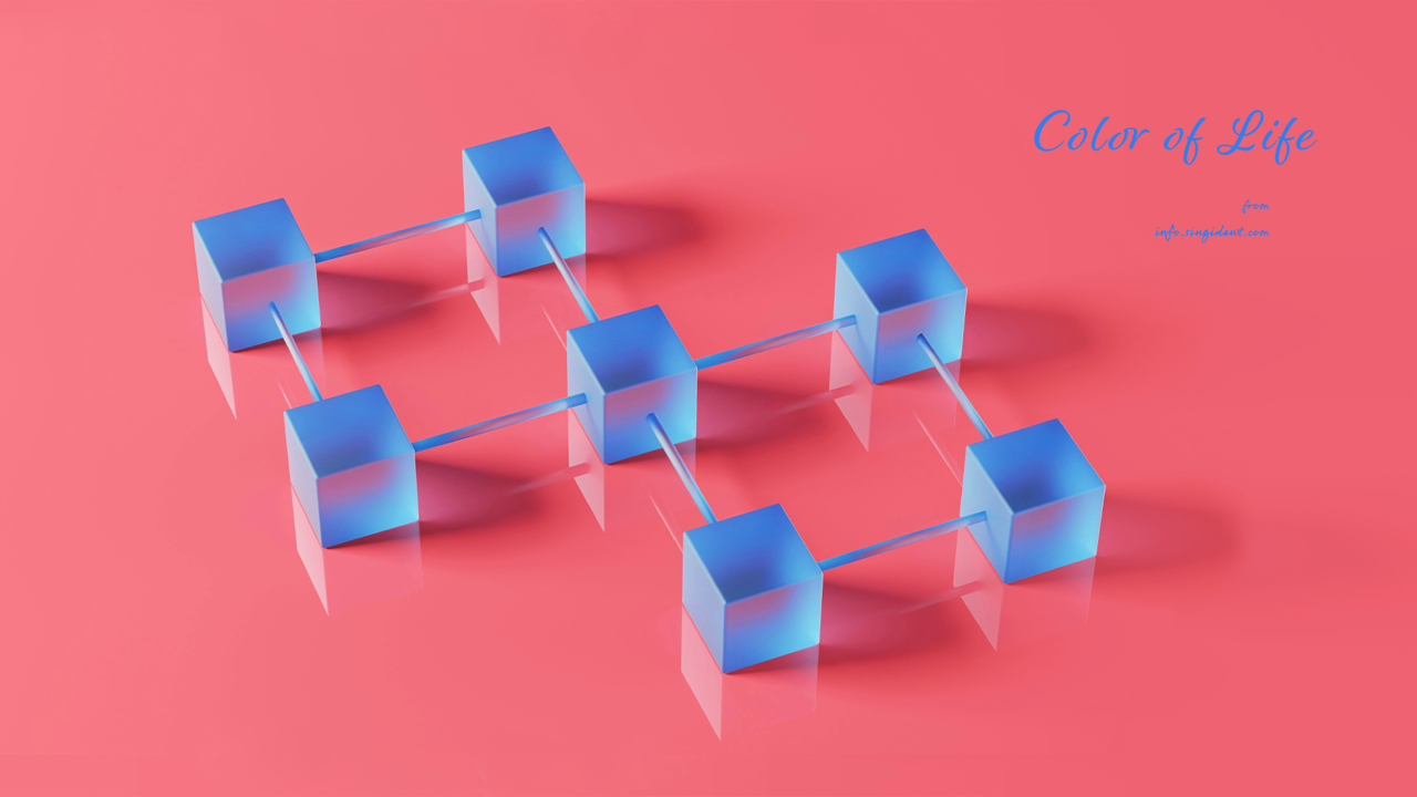 15 파란색 투명 큐브 C - Color of Life 컬러배경화면