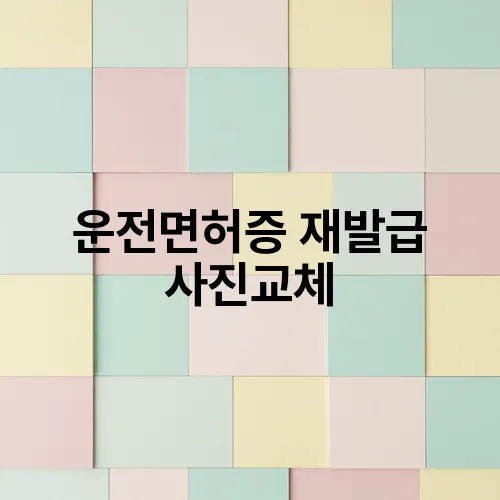 운전면허증 재발급 사진교체