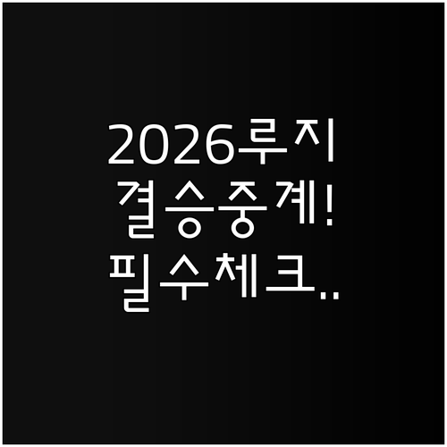 2026 루지 국가대표 경기 일정 및..