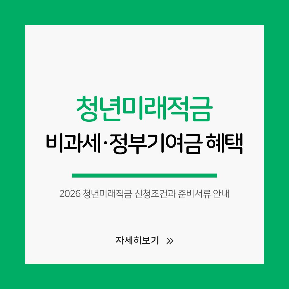 청년미래적금 신청조건과 준비서류 안내