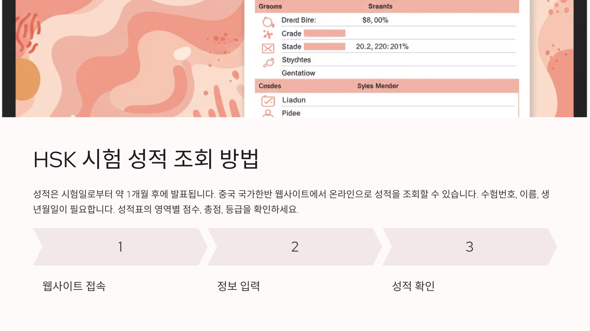 HSK 시험 성적 조회 방법