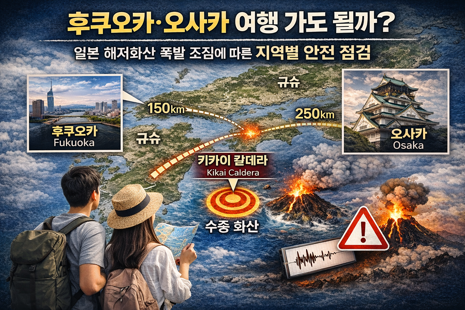 일본 해저화산 폭발 조짐, 후쿠오카 오사카 여행 최신 전망 설명이미지