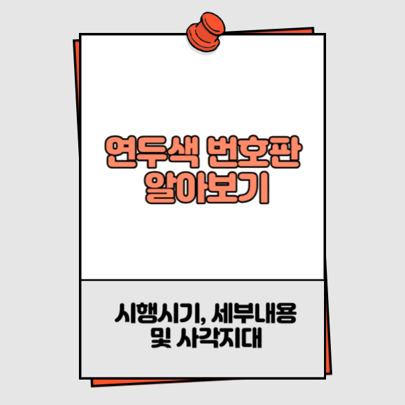 연두색 번호판 시행시기, 세부내용 및 사각지대 알아보기