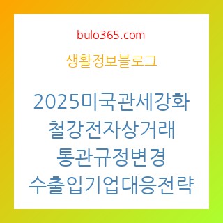 2025미국관세강화, 철강전자상거래, 통관규정변경, 수출입기업대응전략