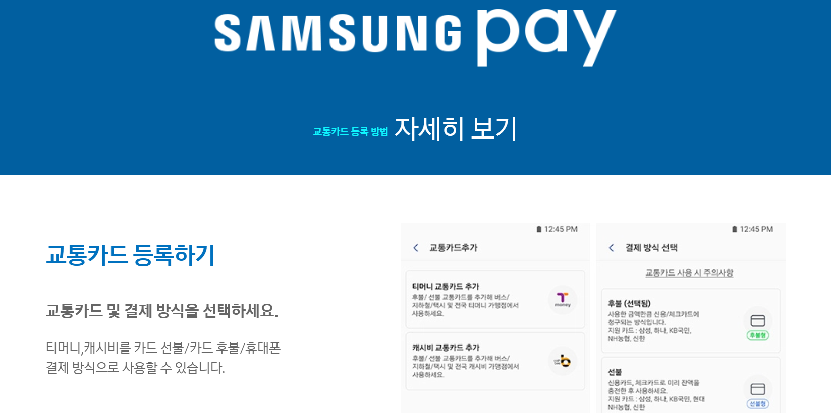 삼성페이 교통카드 사용법