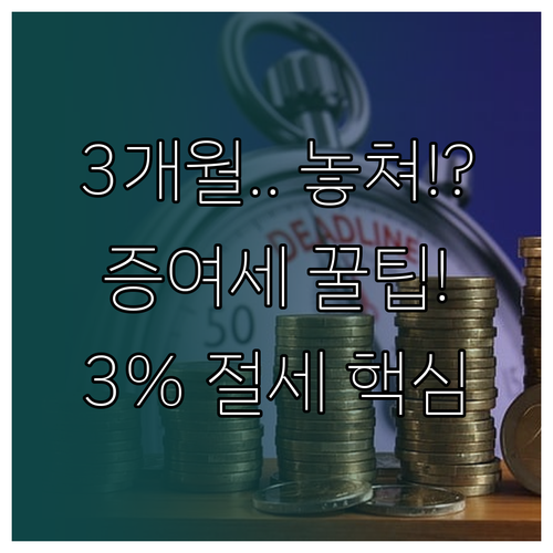 3개월 기한 엄수가 핵심 증여세 신고..