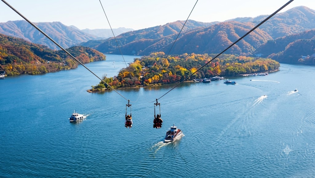 Images of Nami Island and the Nami Island Zip-wire