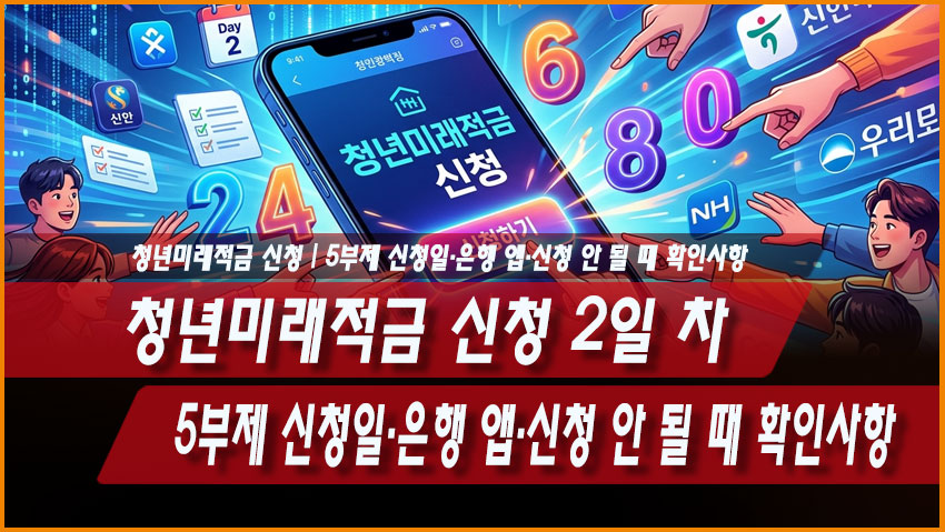 청년미래적금 2차 신청 10월 7일 홀짝제 은행 앱 신청 방법