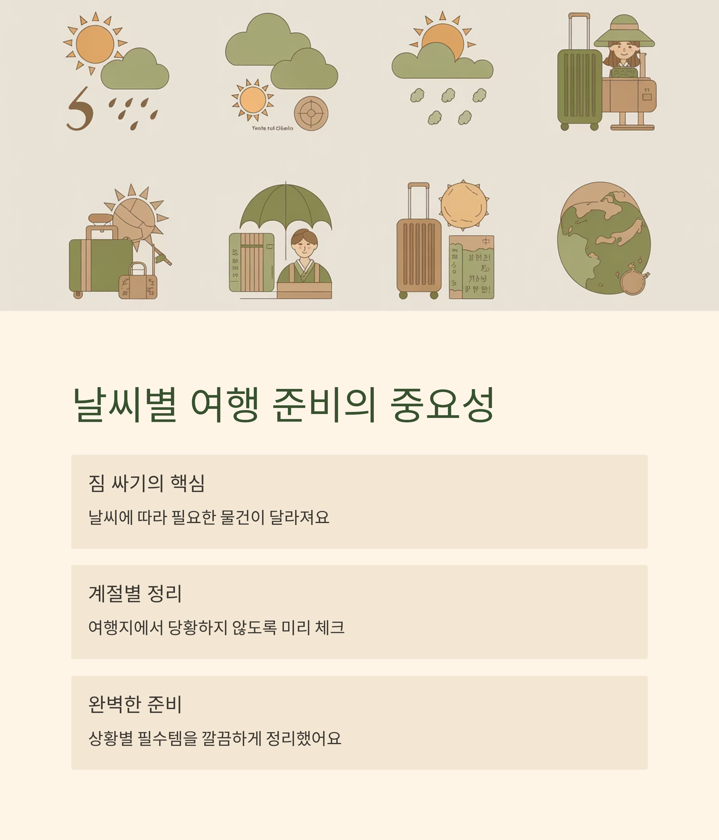 계절과 날씨에 따라 달라지는 여행 짐, 어떻게 챙겨야 할까?