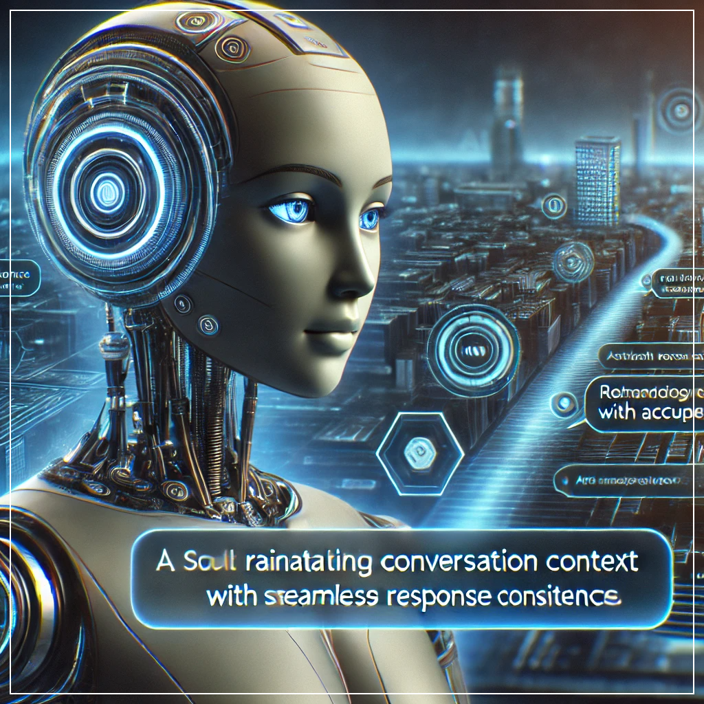 AI 챗봇이 사용자와의 대화 흐름을 유지하며 일관된 응답을 생성하는 장면