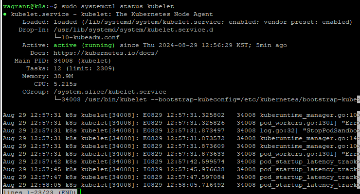 sudo systemctl kubelet