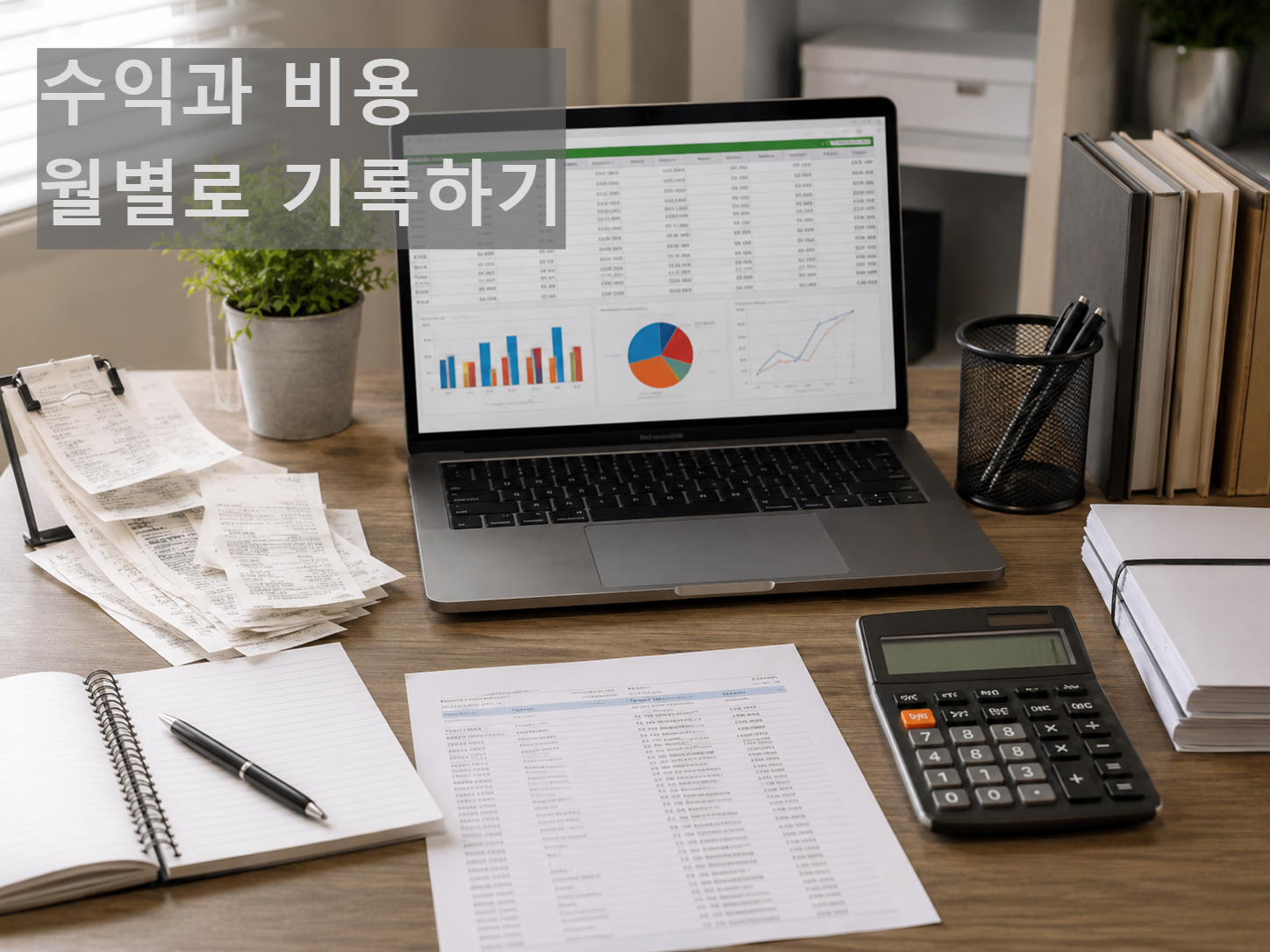 애드센스 수익과 비용을 월별로 정리하는 이미지