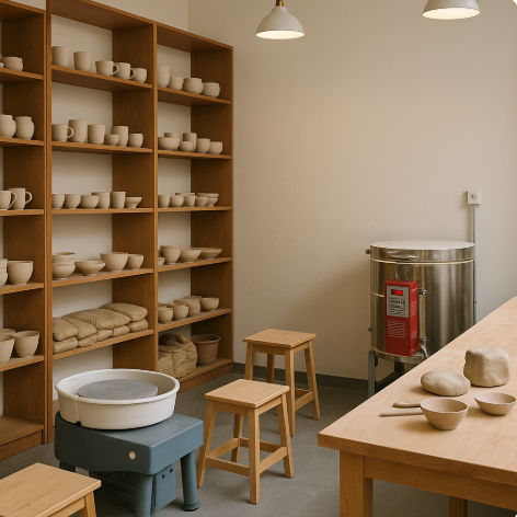 작은 도자기 공방 내부
