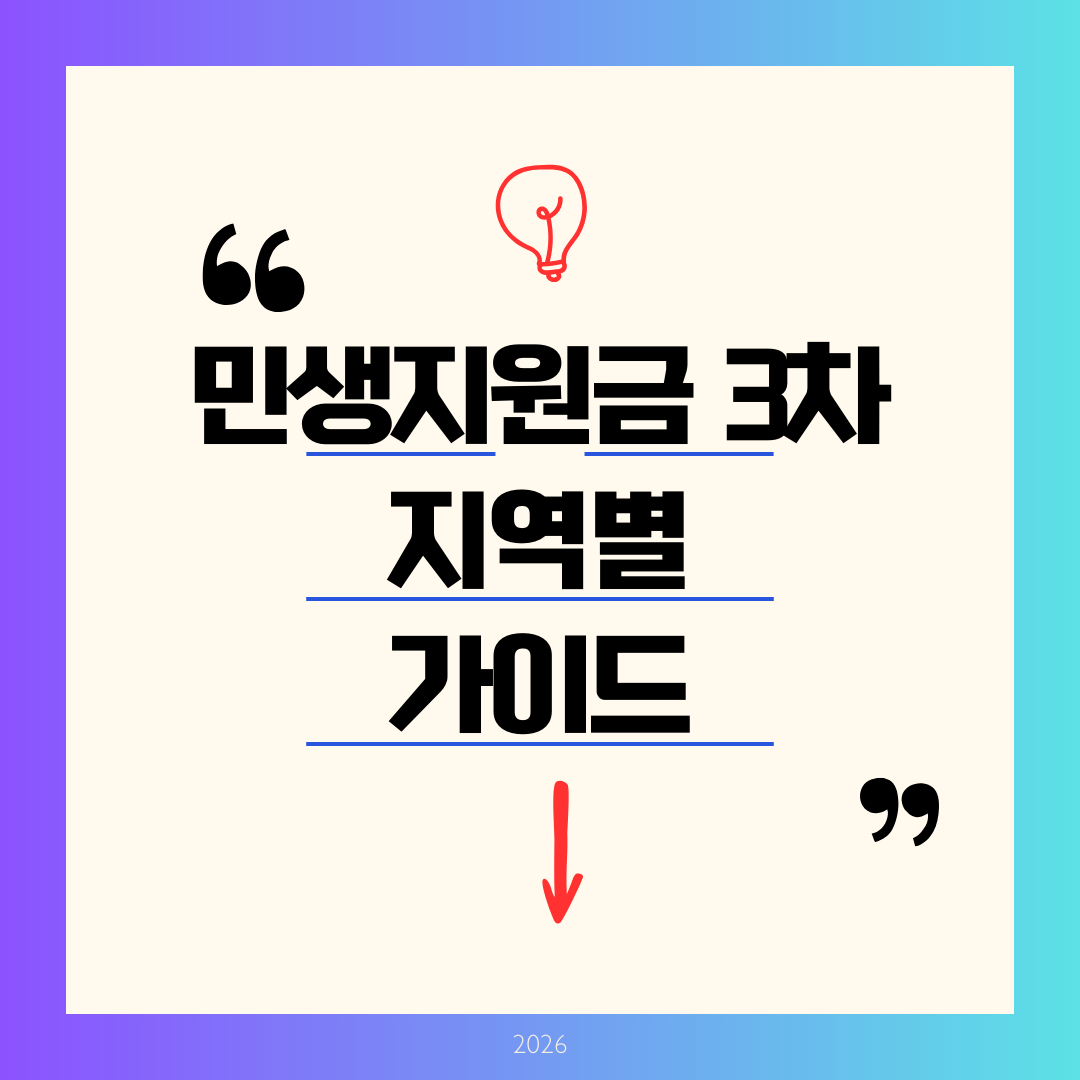 민생지원금 3차 지역 완벽 가이드 2026 ❘ 지역별 신청기간 및 지급액 정리