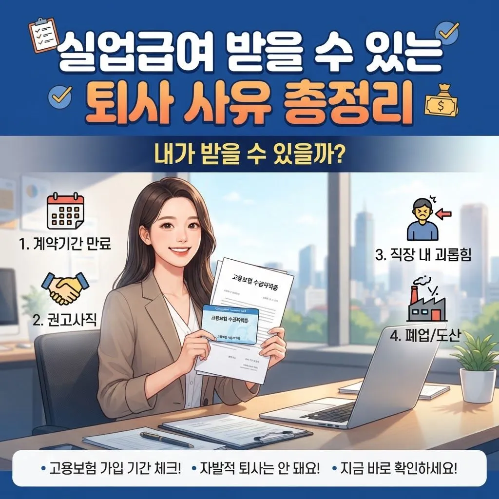 실업급여 받을 수 있는 퇴사 사유 총정리