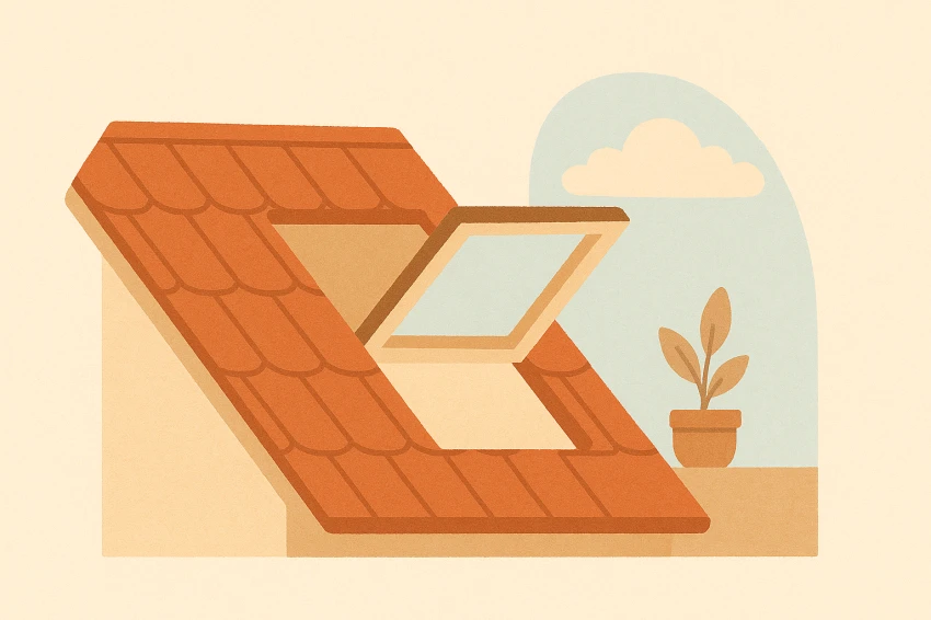 지붕창문의 일러스트