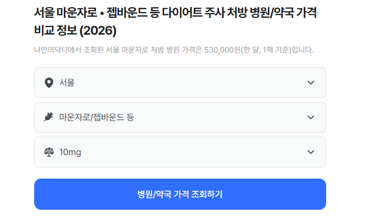 용량별 마운자로 가격비교 