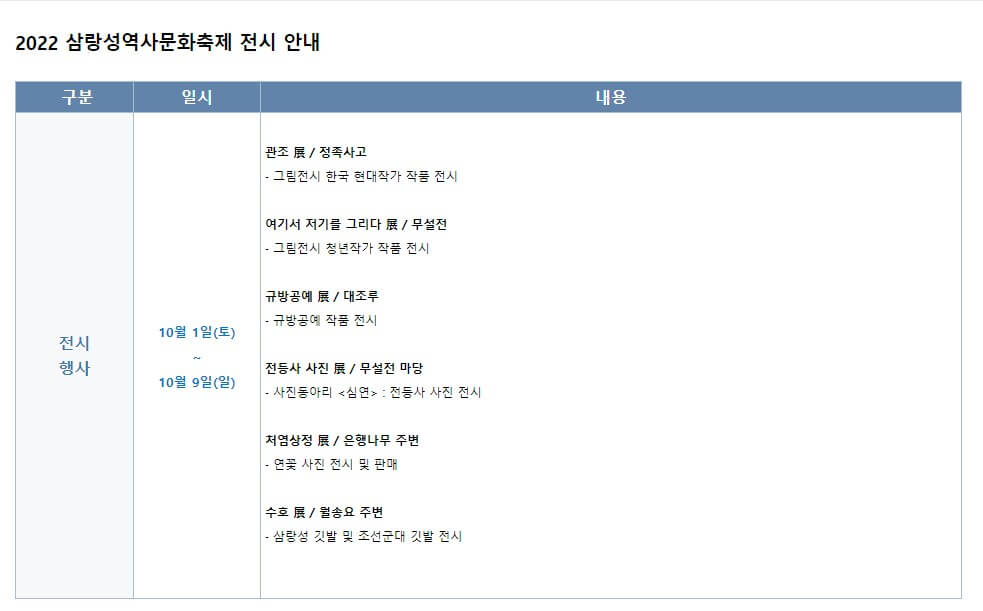 삼랑성역사문화축제, 인천광역시 10월 축제