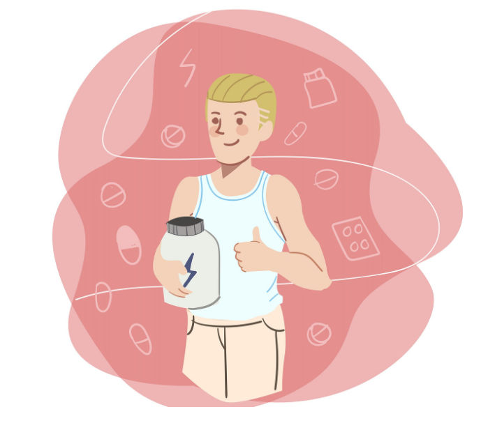 남성 보충제 들고있는 사진