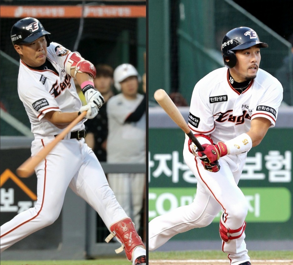 한화 이글스 테이블 세터 였던 정근우, 이용규 선수가 타격을 하고 있다.