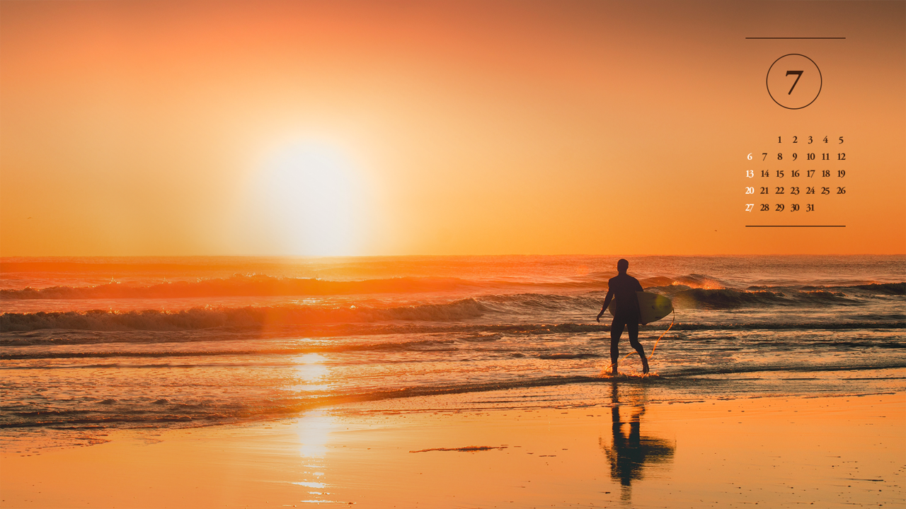 05 해변의 노을 A - 2025년7월 노트북배경화면