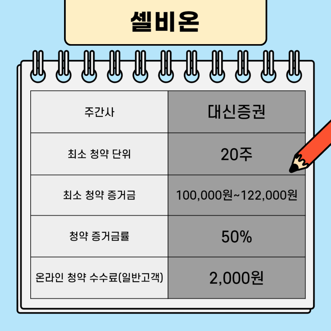 셀비온 공모주 청약 단위