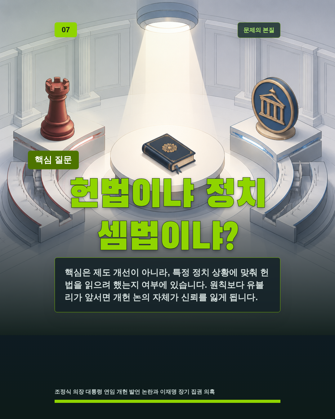 헌법이냐 정치 셈법이냐?