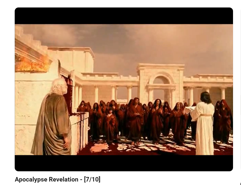 천국에서 예슈아님께 순교자들이 세마포옷을 받는 모습