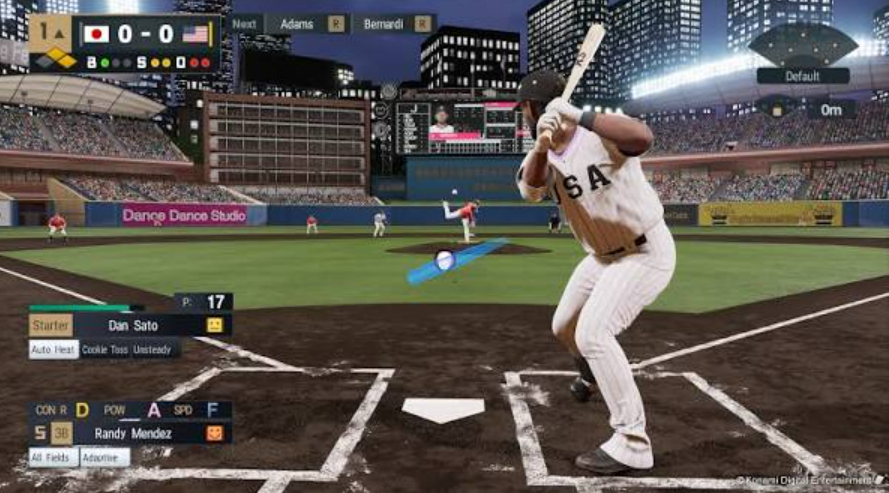 eBaseball MLB PRO SPIRIT 실제 인게임 타격 장면과 구장 배경