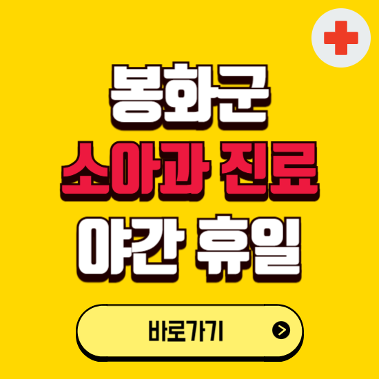 봉화군 야간 소아과 진료병원 찾기 ❘ 24시 일요일 주말 연휴 응급진료 추천 잘하는 곳