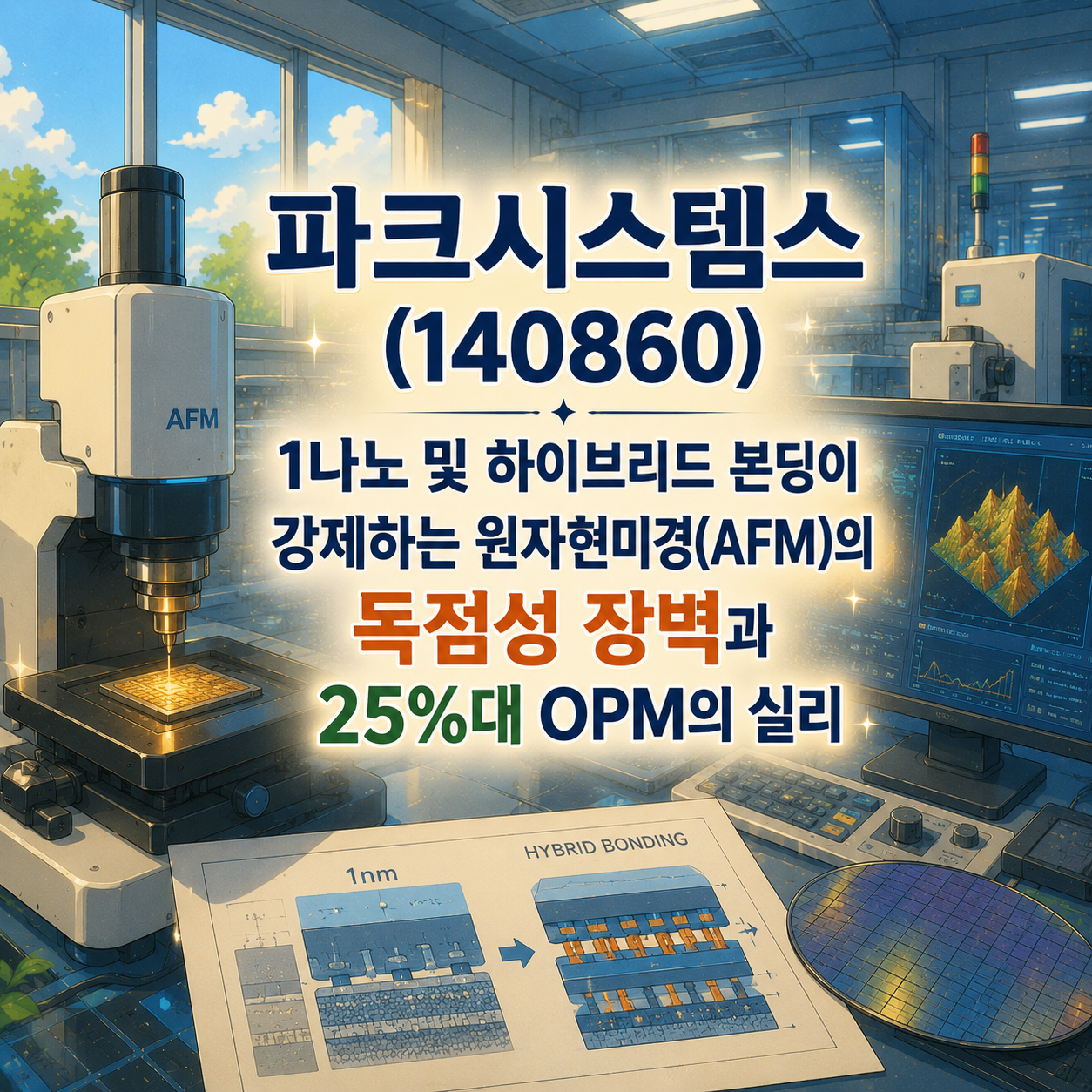 파크시스템스(140860)｜1나노 및 하이브리드 본딩이 강제하는 원자현미경(AFM)의 독점성 장벽과 25%대 OPM의 실리