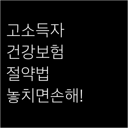 고소득자 건강보험료 추가 공제 활용법..
