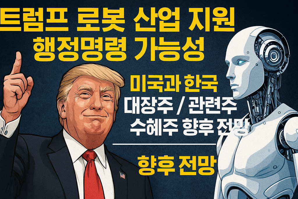 트럼프 로봇 산업 지원, 행정명령 가능성, 미국과 한국의 대장주, 관련주, 수혜주, 향후 전망