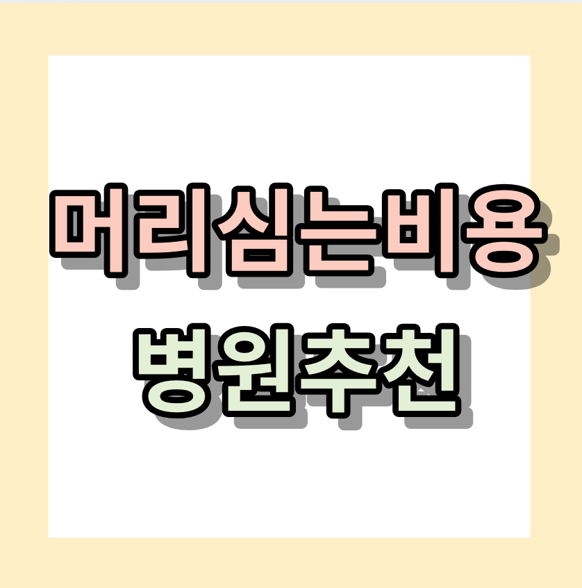 머리심는비용 &lt;모발이식병원&gt;