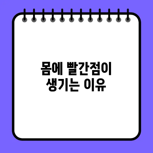 몸에 빨간점이 생기는 이유