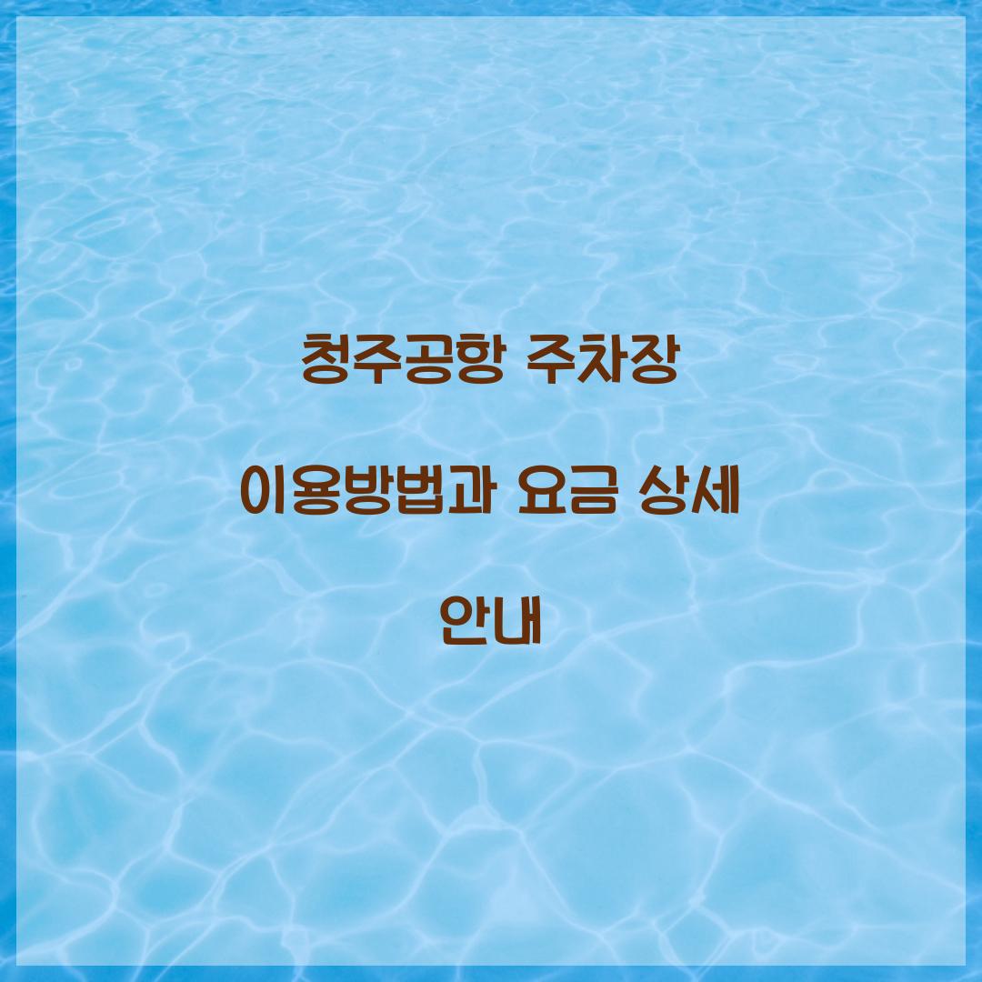 청주공항 주차