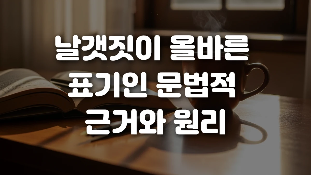 날갯짓이 올바른 표기인 문법적 근거와 원리