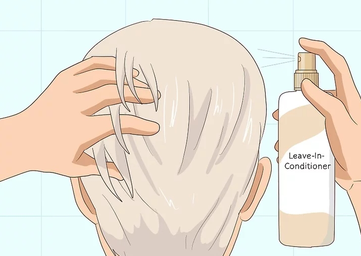 머리카락을 보습하기 위해 씻어내지 않아도 되는 컨디셔너를 매일 사용한다