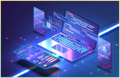 크로스 플랫폼이 쓰일 수 있는 다양한 장비를 디지털 이미지로 표현