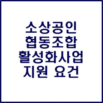 2023년 소상공인 협동조합 지원금 지원 방법, 자격 기준 및 역할, 배경