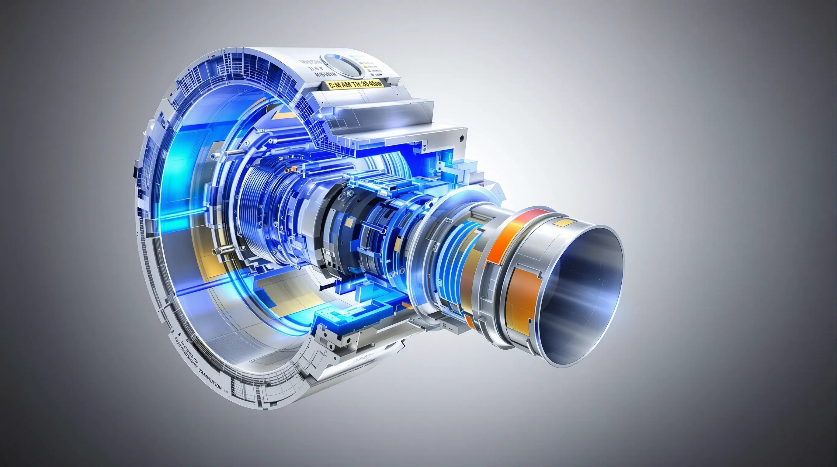 니오븀 합금이 적용된 터빈 블레이드 내부 구조를 보여주는 기술 일러스트 이미지