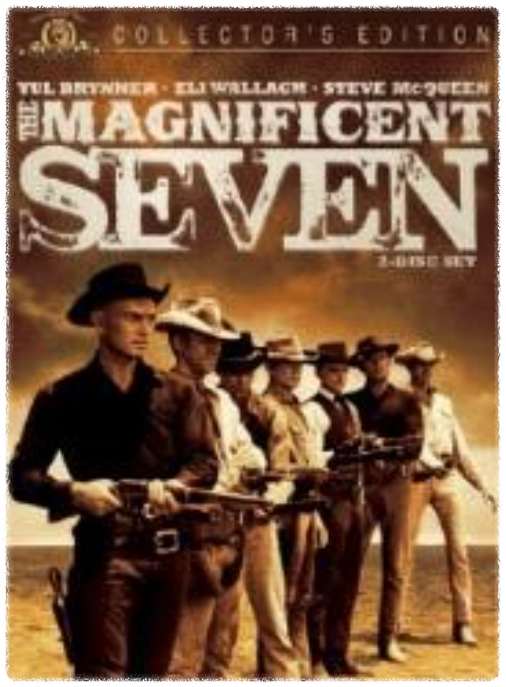 율 브리너 주연이 서부영화 황야의 7인 영화 포스터사진