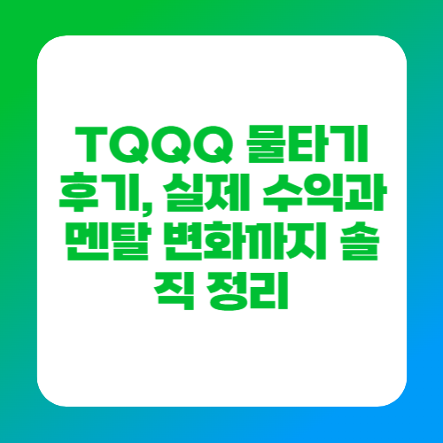TQQQ 물타기 후기, 실제 수익과 멘탈 변화까지 솔직 정리
