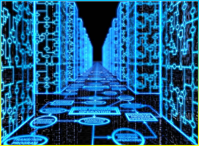 프로그램 알고리즘. 뼈대 코드 시각적 이미지.