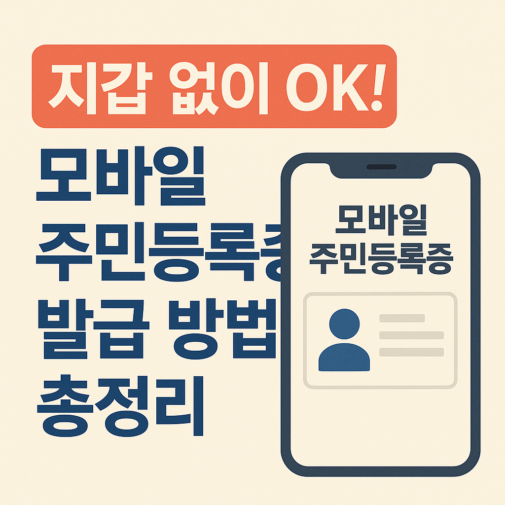 모바일 주민등록증 발급 방법