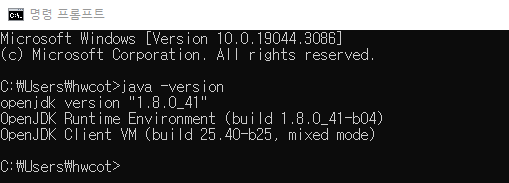 cmd - java -version 명령어