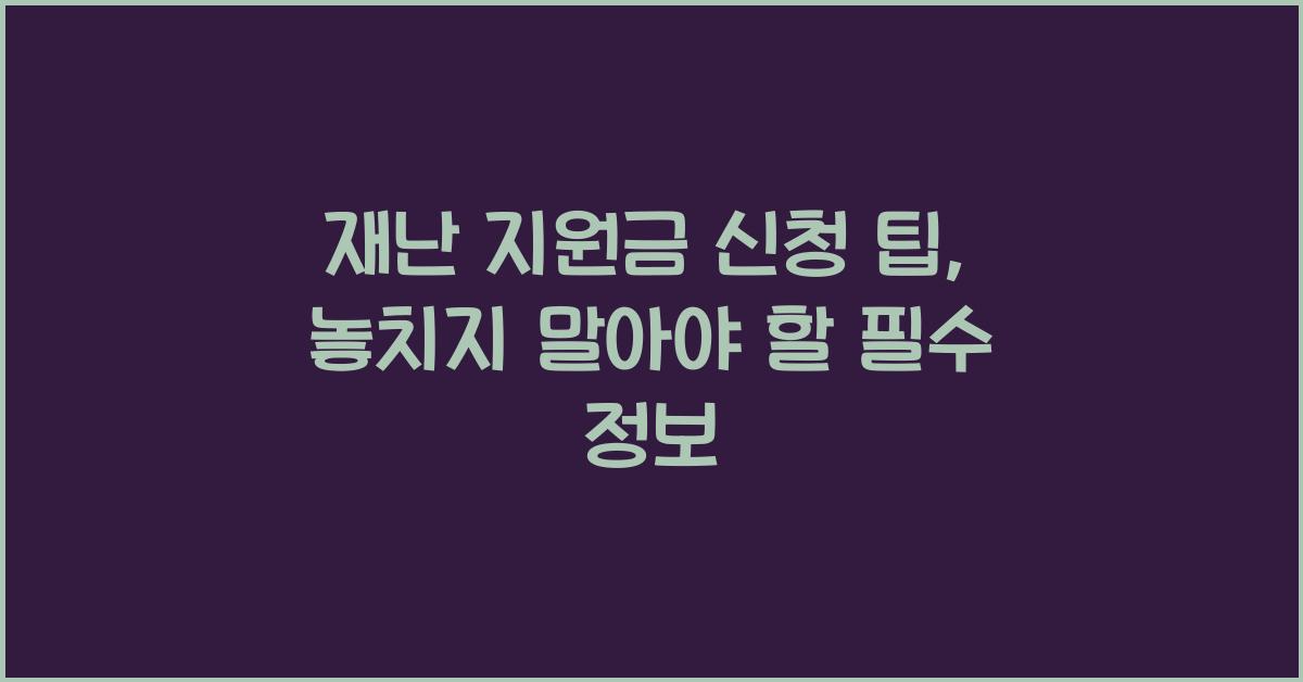 재난 지원금 신청 팁