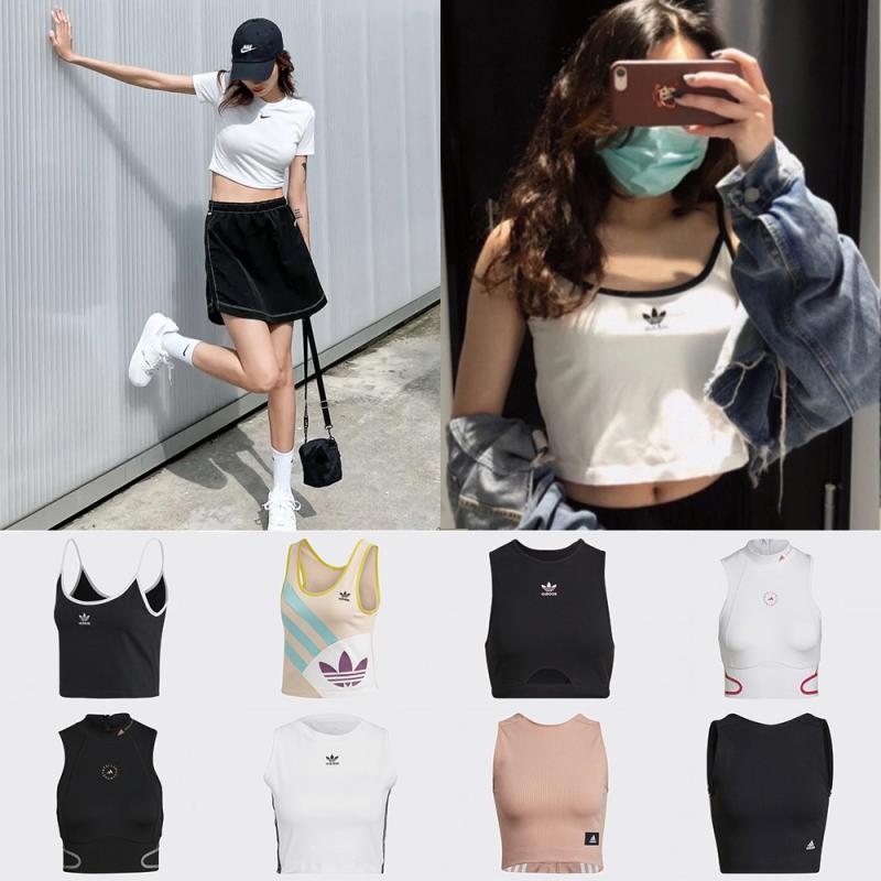 나이키 아디다스 나시티 탑 스우시 탱크탑 포니테일 반팔티 민소매 크롭티