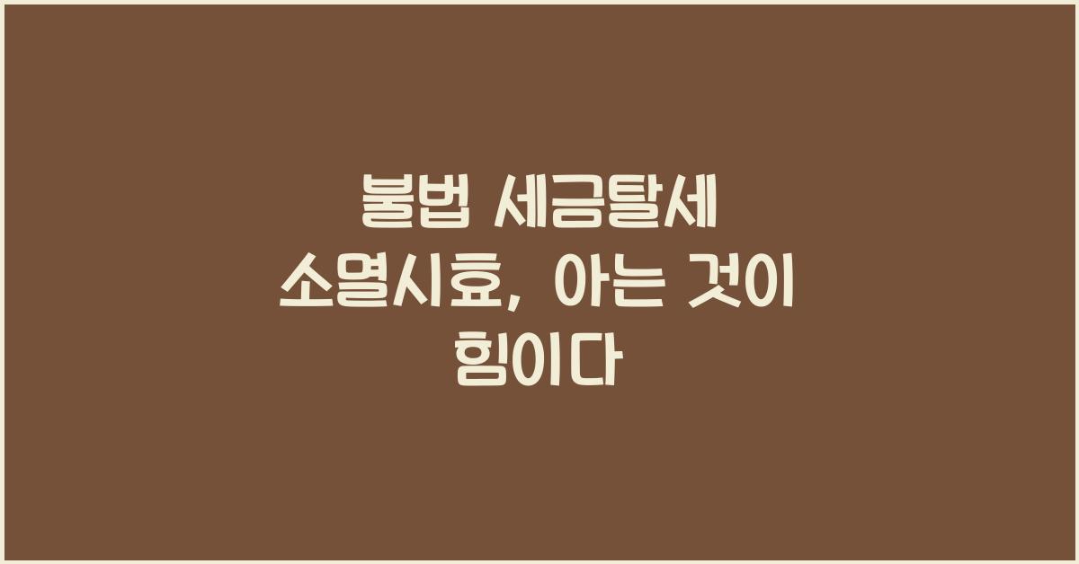 불법 세금탈세 소멸시효