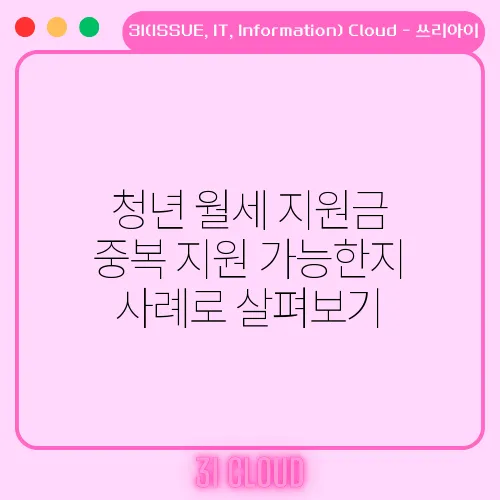 청년 월세 지원금 중복 지원 가능한지 사례로 살펴보기